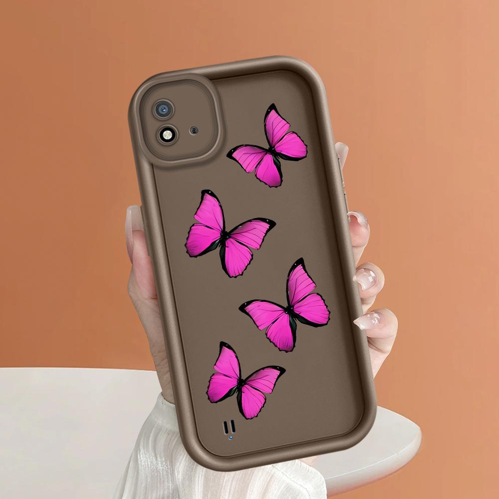 Soft Silicone Square Ladder Printing Pattern Phone Casing Full Cover Camera Shockproof Protection Rubber Case for OPPO Realme