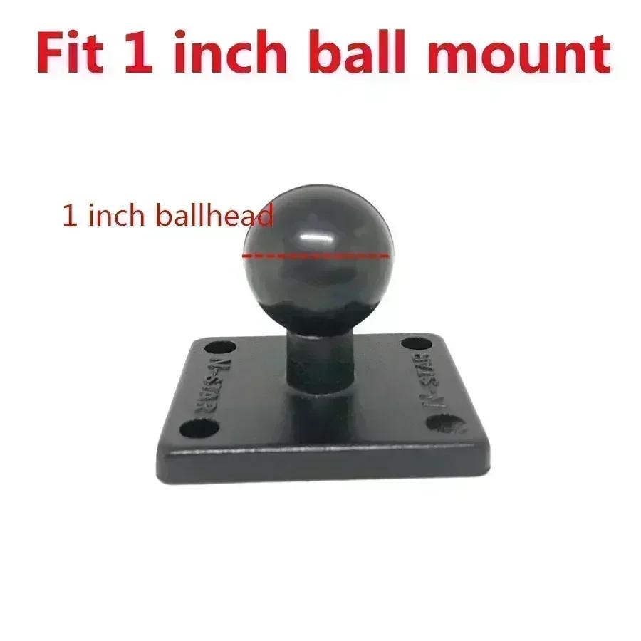 Jadkinsta 1 or 1.5 Inch Rubber Ball Mount To Aluminum Motorcycle Round Square Mounting Base Plate for Gopro Camera Cellphones