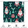 Winter Christmas Shower Curtain Decorations Santa Claus Reindeer Design 180Cm Long Waterproof Fabric Bathroom C