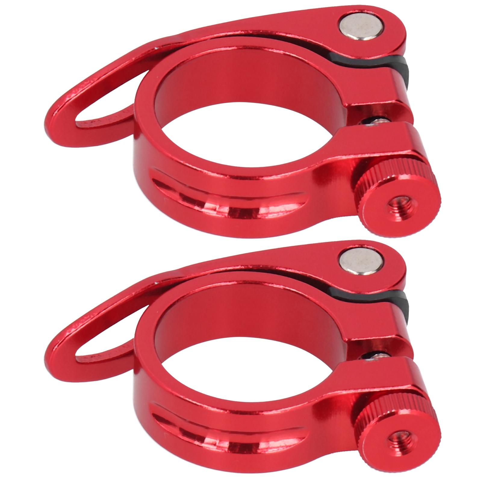 2 Piezas Abrazadera de Sillín de Bicicleta Bicicleta de Montaña Carretera Tubo de Asiento Clip de Liberación Rápida 35mm O red
