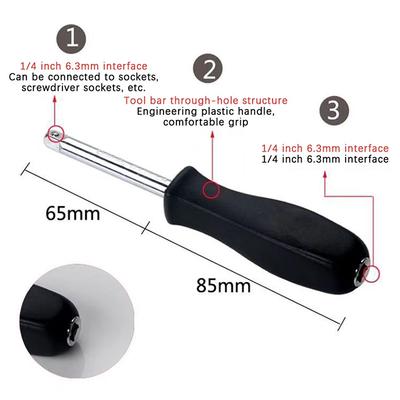 150 Mm 1/4-Inch Female Square Drive Handle Socket Wrench For Small Flying Ratchet Wrenches Slide Rod Ad Connectors