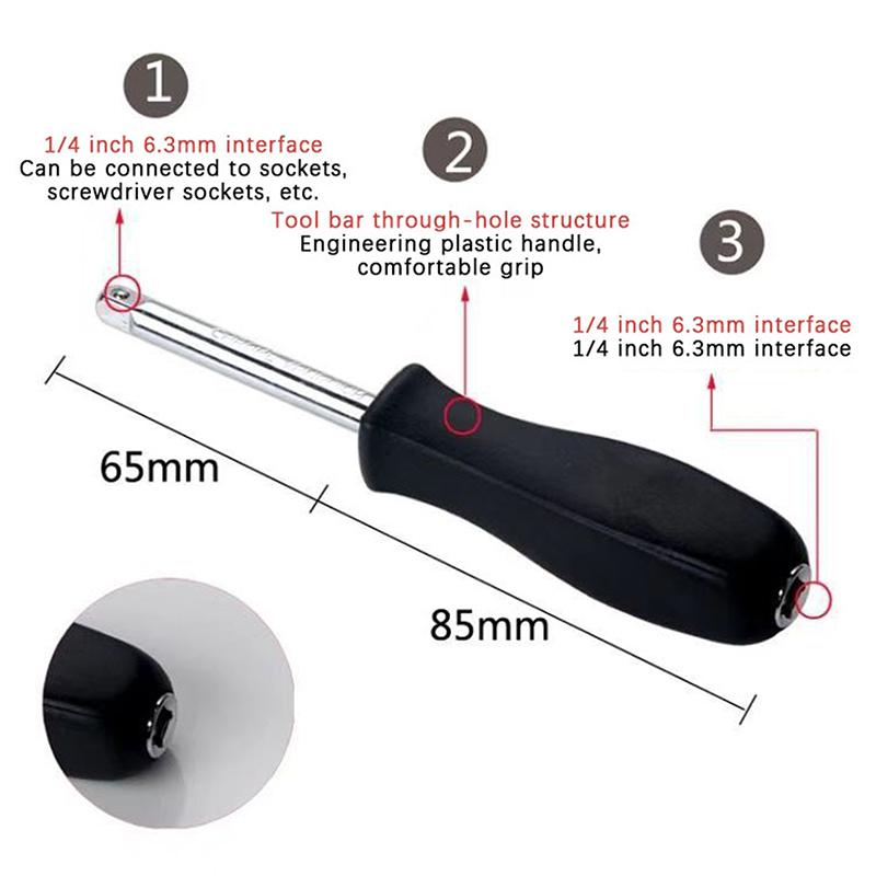 

150 мм 1/4-дюймовый женский квадратный привод Ручка Торцевой гаечный ключ для малых летящих трещоточных ключей Скользящий стержень и переходники