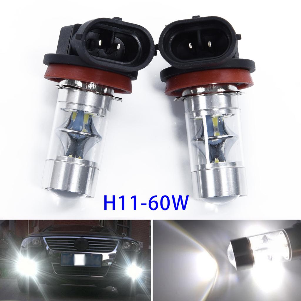 White Car Light Bulbs 12V - 24V 2Pcs 600LM H11 H8 2323 Accessories Driving LED Fog Light Super Bright Practical