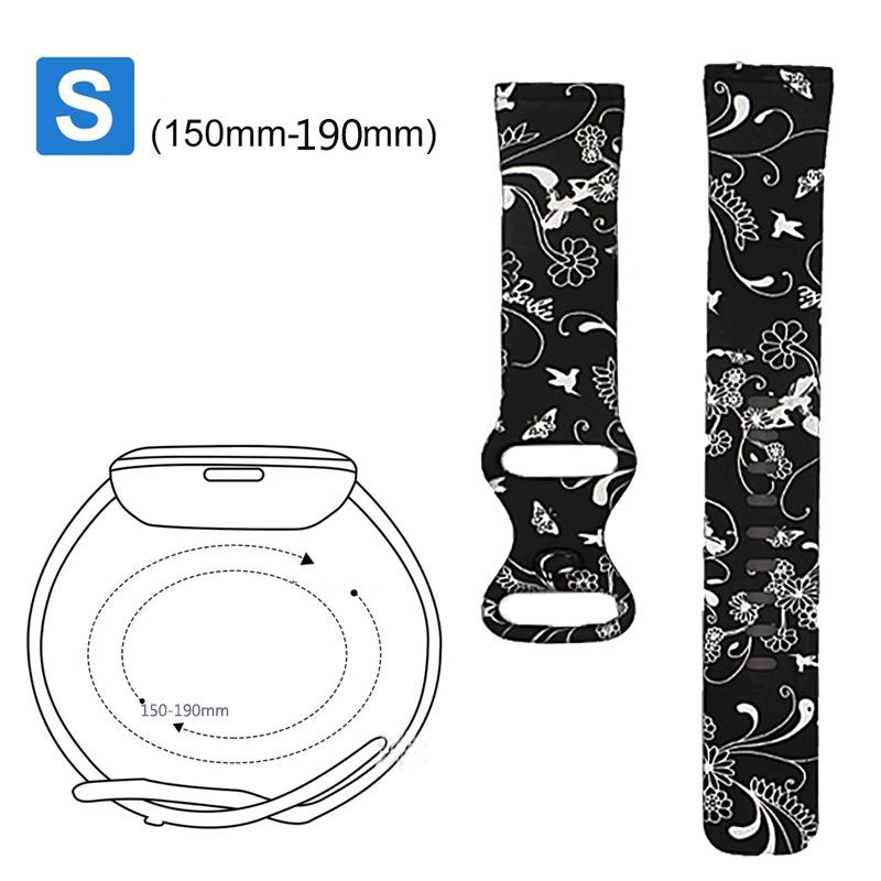 Pattern Printing Design Silicone Watch Band Strap Replacement Size S for Fitbit Versa 3