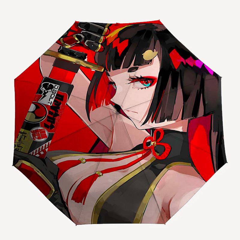 1 Stück Anime-Charakter Outdoor-Regenschirm - Automatisches Öffnen/Schließen, Tragbares 3-fach faltbares Design, 8-Speichen-Eisenrahmen - Perfektes Geschenk für Fans, Reisende, Da
