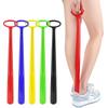 Extended Plastic Shoehorn with Large Hole - Easy Use for Pregnant Women, Elderly, and Those Needing Assistance