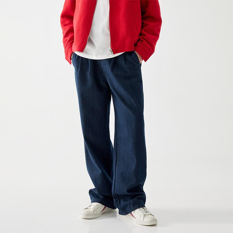 Relaxed Fit Wide-leg Jeans Mens Straight Hip-hop Street American Trousers