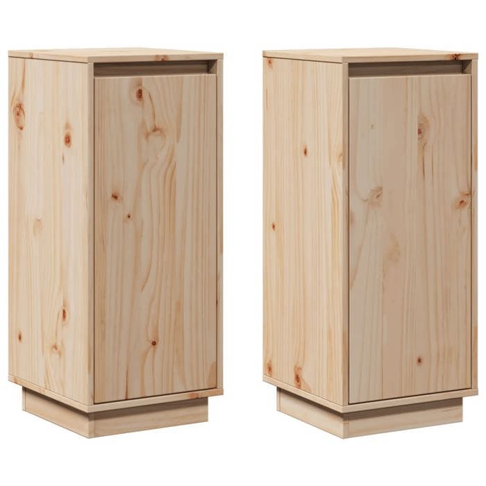 VidaXL Buffets 2 pcs 31,5x34x75 cm Bois massif de pin