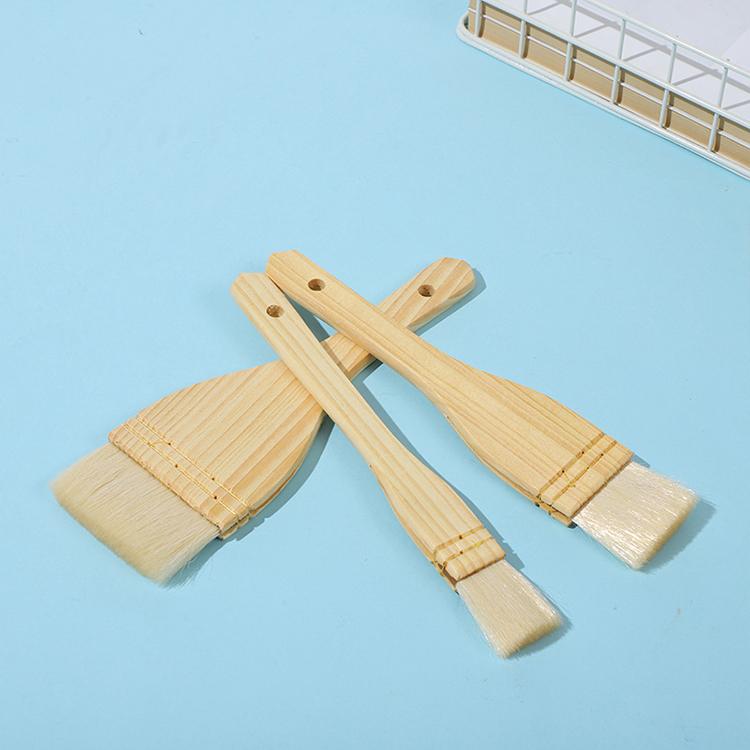 Wool Hake Brushes Long Handle Soft Goat Brush Goat Hair Brush for Watercolor Painting and Dyeing