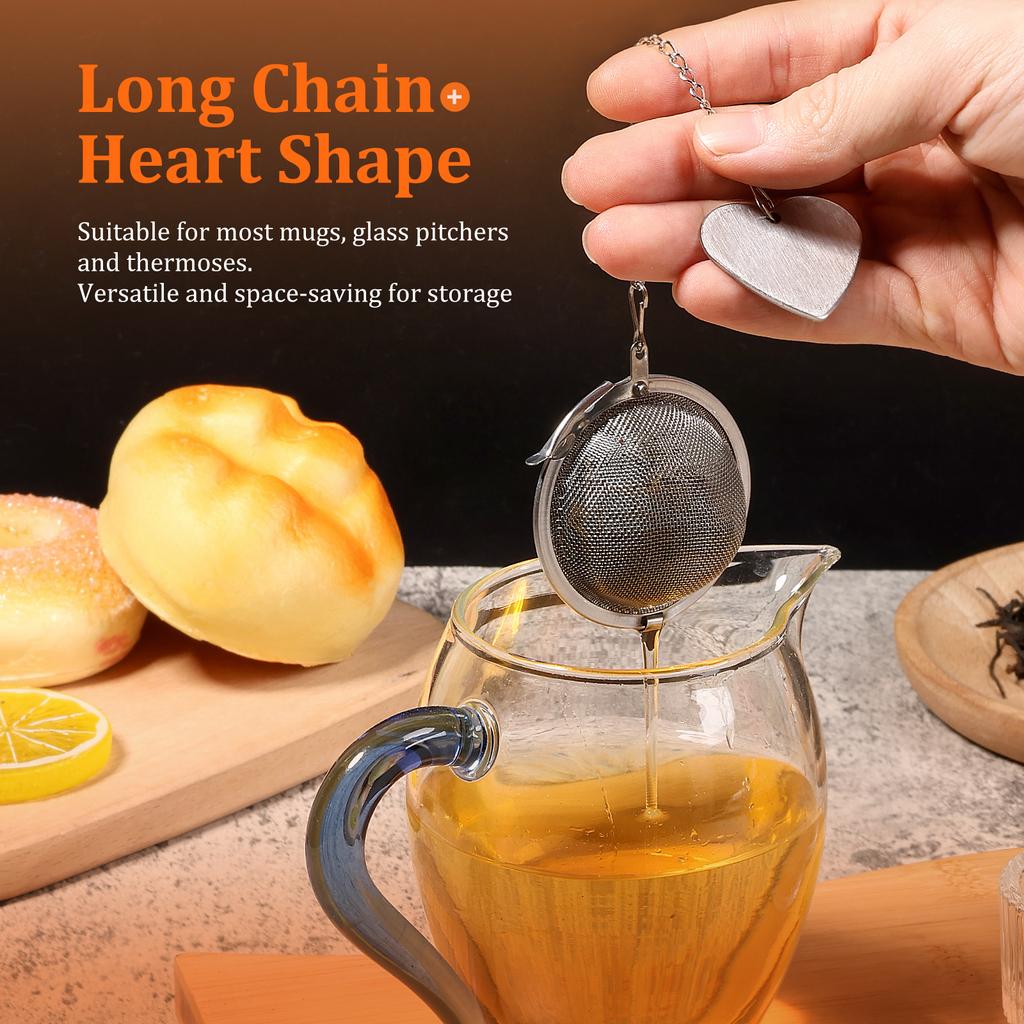6/8 Packs Tea Infusers for Loose Leaf Tea Stainless Steel Tea Steeper Ball with Clip Rustproof Extra Fine Mesh Tea Strainers