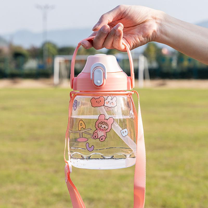 Kubek Izolowany dla Dzieci 900 ml Kubek z Dużym Brzuchem Termos ze Stali Nierdzewnej Przenośny Czajnik ze Słomką Kreskówkowy Termos Próżniowy Butelka na Wodę