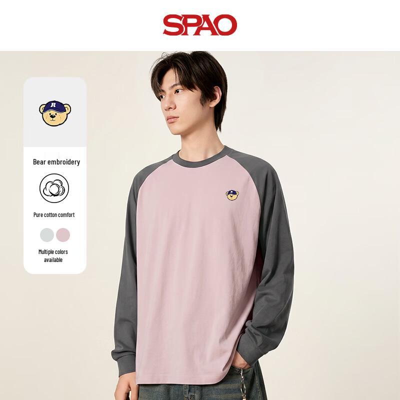 SPAO Men s Bear Embroidered Long-Sleeve T-Shirt M