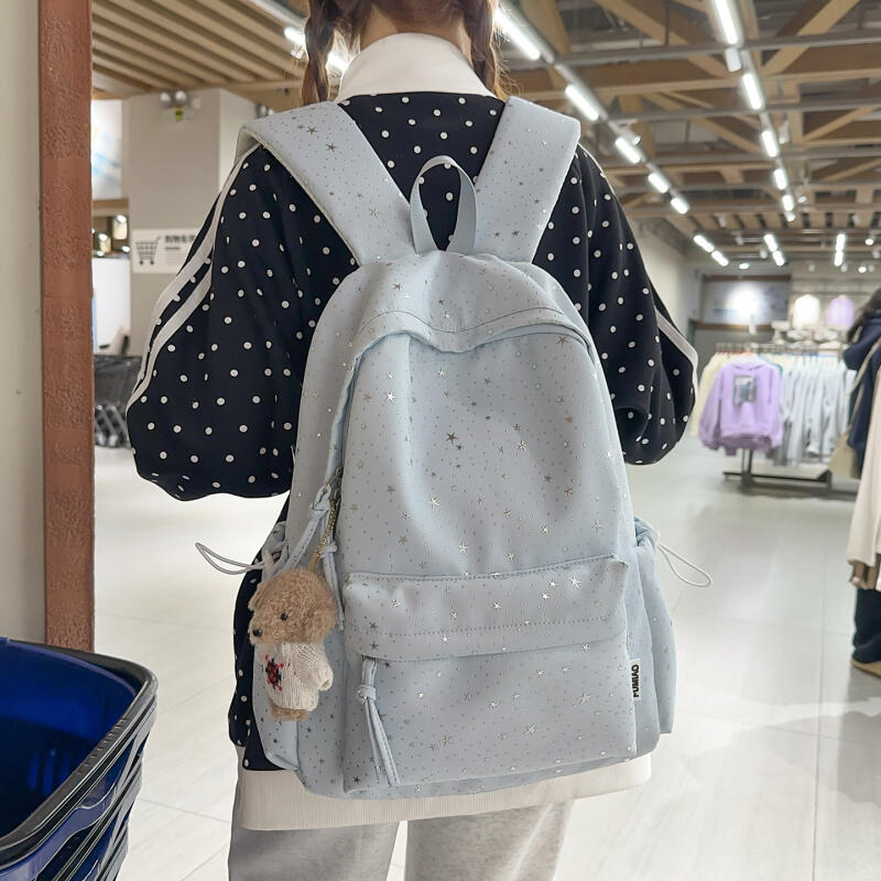 Star Print Student Schoolbag Women's Travel Lightweight Backpack