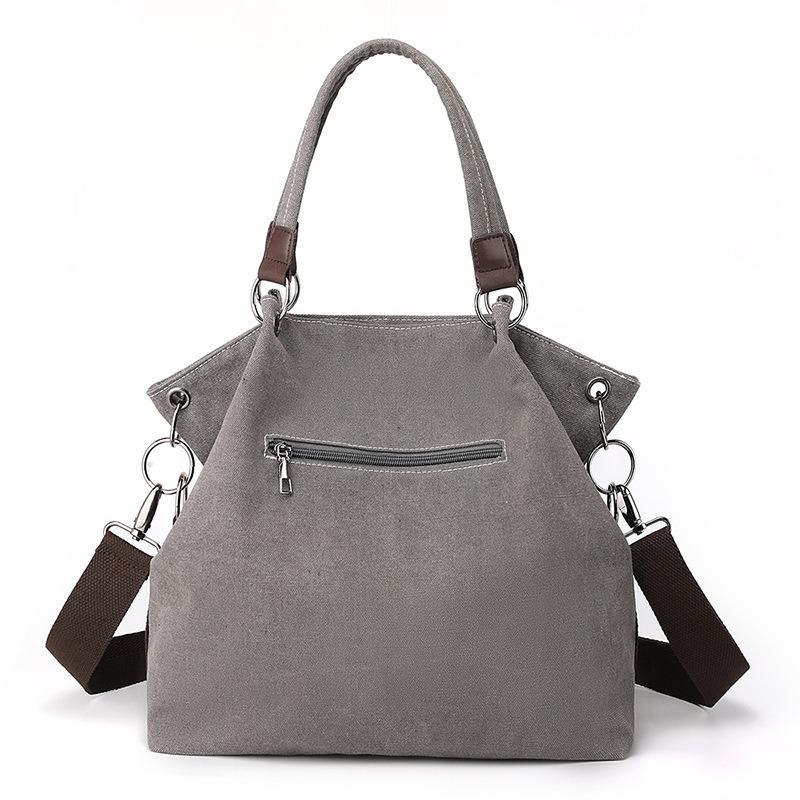 Casual women's canvas bag fashionable versatile portable messenger bag trendy new splicing contrasting color shoulder women's bag