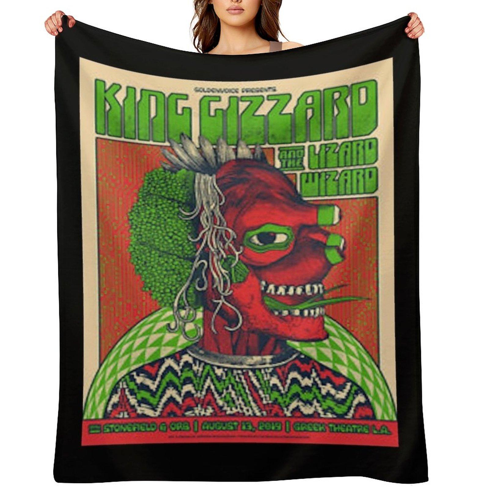King Gizzard And The Lizard Wizard King gizzard wizard lizard Throw Blanket Designers Travel anime Decorative Sofas Blankets 30x40in