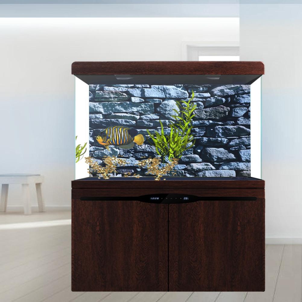 Background Poster Decorative Stonewalling Paintings PVC Sticker Landscape Image for Aquarium Fish