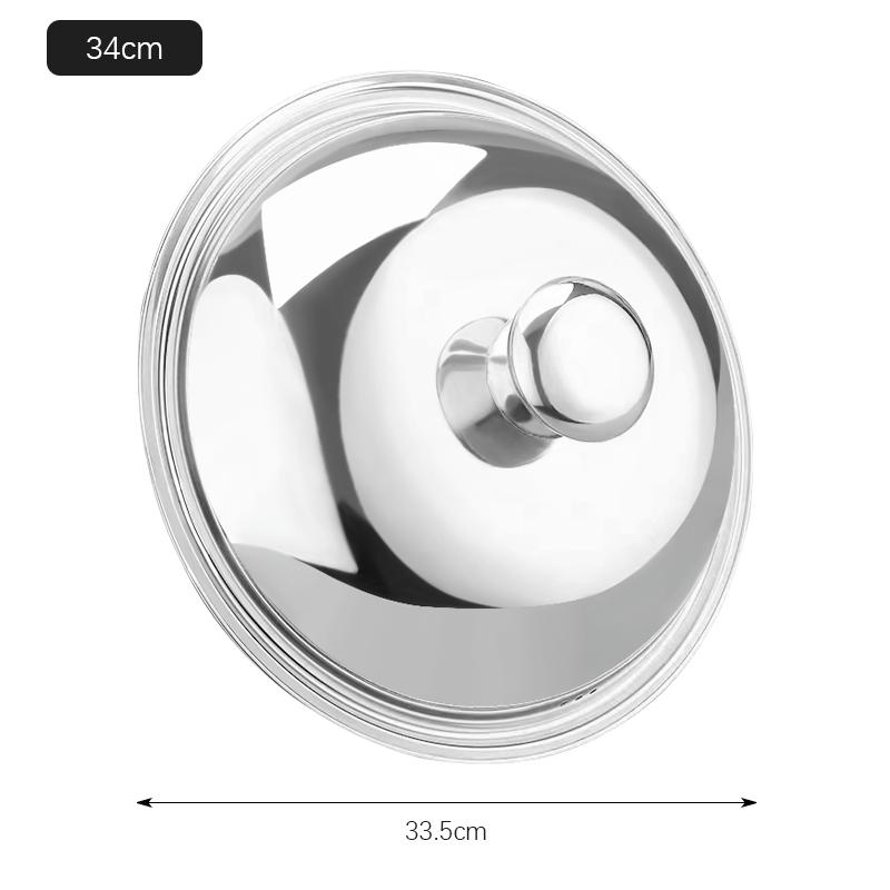 30/32/34/38cm Stainless Steel Wok Lid Universal Pot Lid Household Frying Pan Cover Cookware Replacement Parts Kitchen Tool
