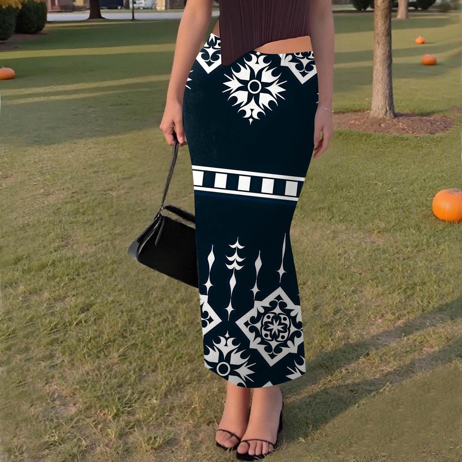 

Женская повседневная модная юбка с разрезом «рыбий хвост» с градиентным принтом, эластичная узкая юбка до середины тела XXL