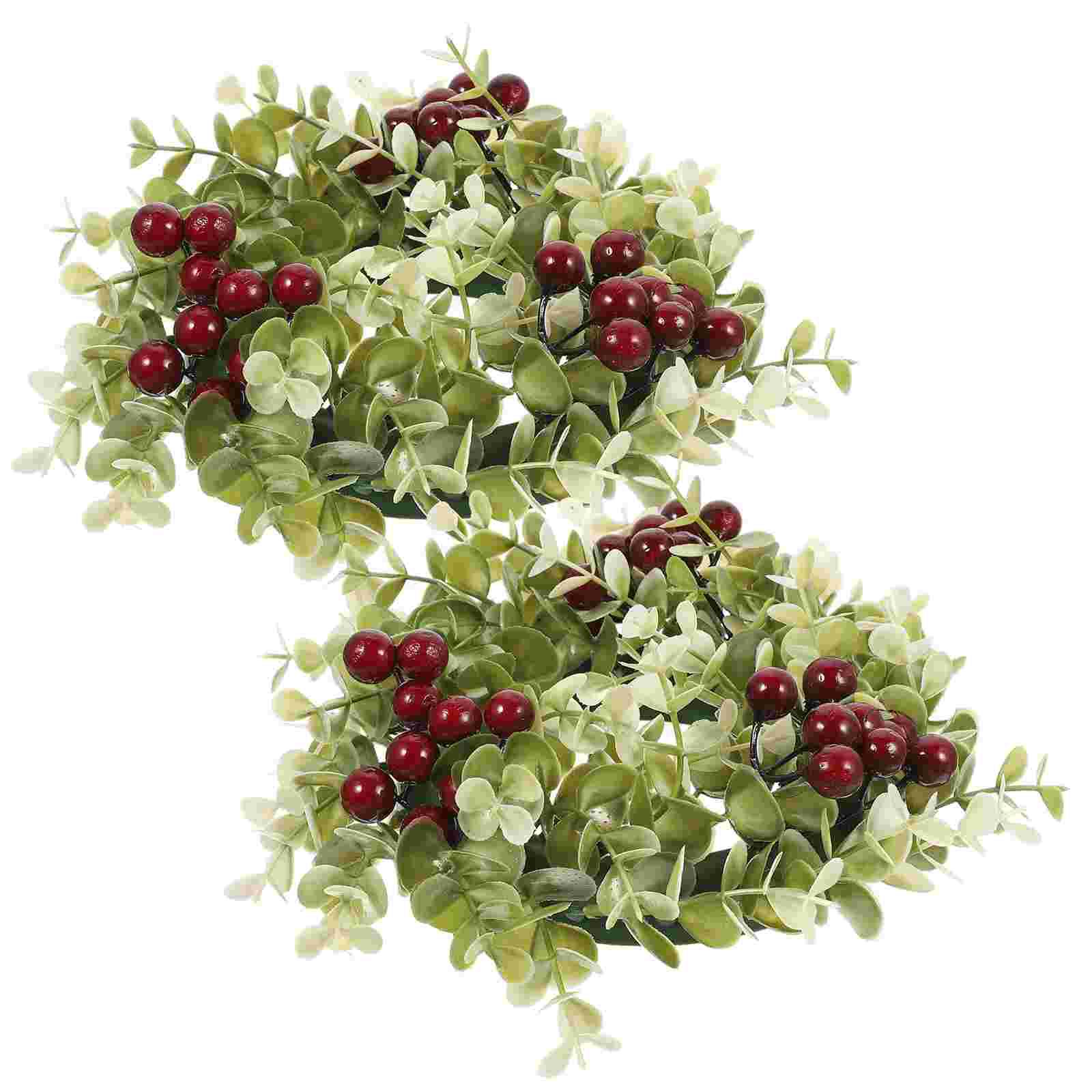 

2 шт. Подсвечник гирлянда искусственные растения держатель центральный элемент шелковая ткань кольца венки 20.00X20.00X5.00CM