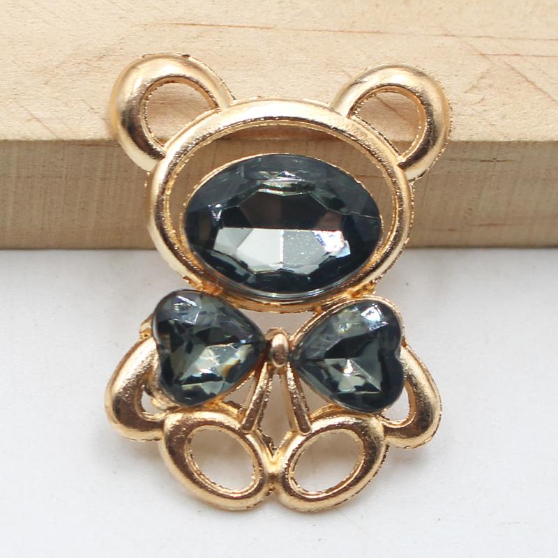 10pcs25 * 30MM Fashionable And Cute Alloy Teddy Bear DIY Accessories Hair Accessories Cartoon Phone Case Hole Shoe Accessories