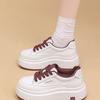 Thick-soled Muffin Little White Shoes Women's Autumn New Versatile and Thin Breathable Height-increasing Sports and Leisure Board Shoes