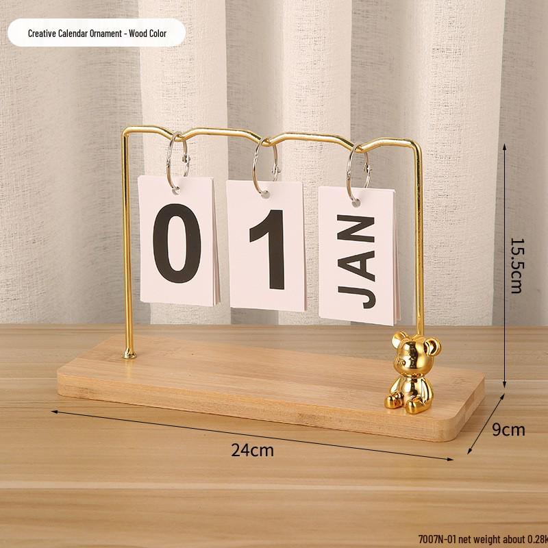 Simple Wood Flip Calendar: Perpetual Desk Ornament & Photo Prop
