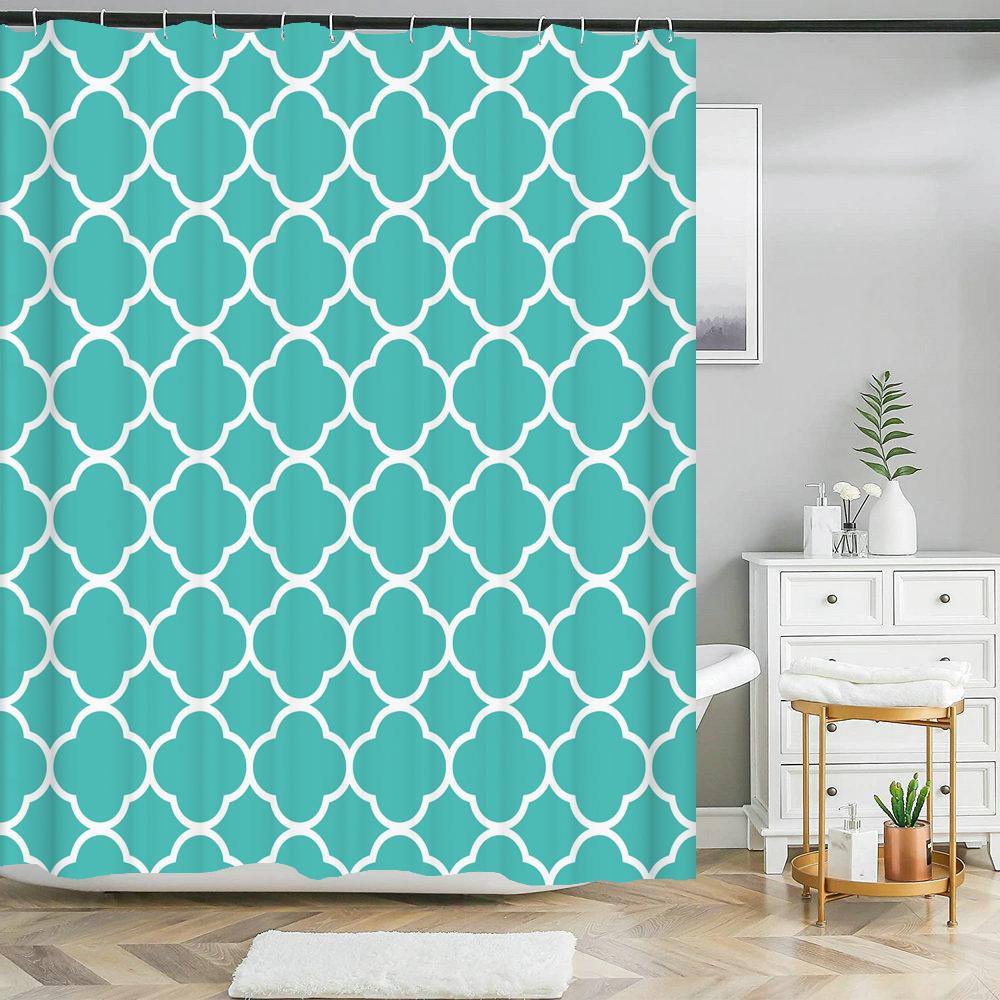 Modern Art Style Marble Geometric Patterns Shower Curtain Waterproof Home Decor Polyester Fabric Bathroom Curtains