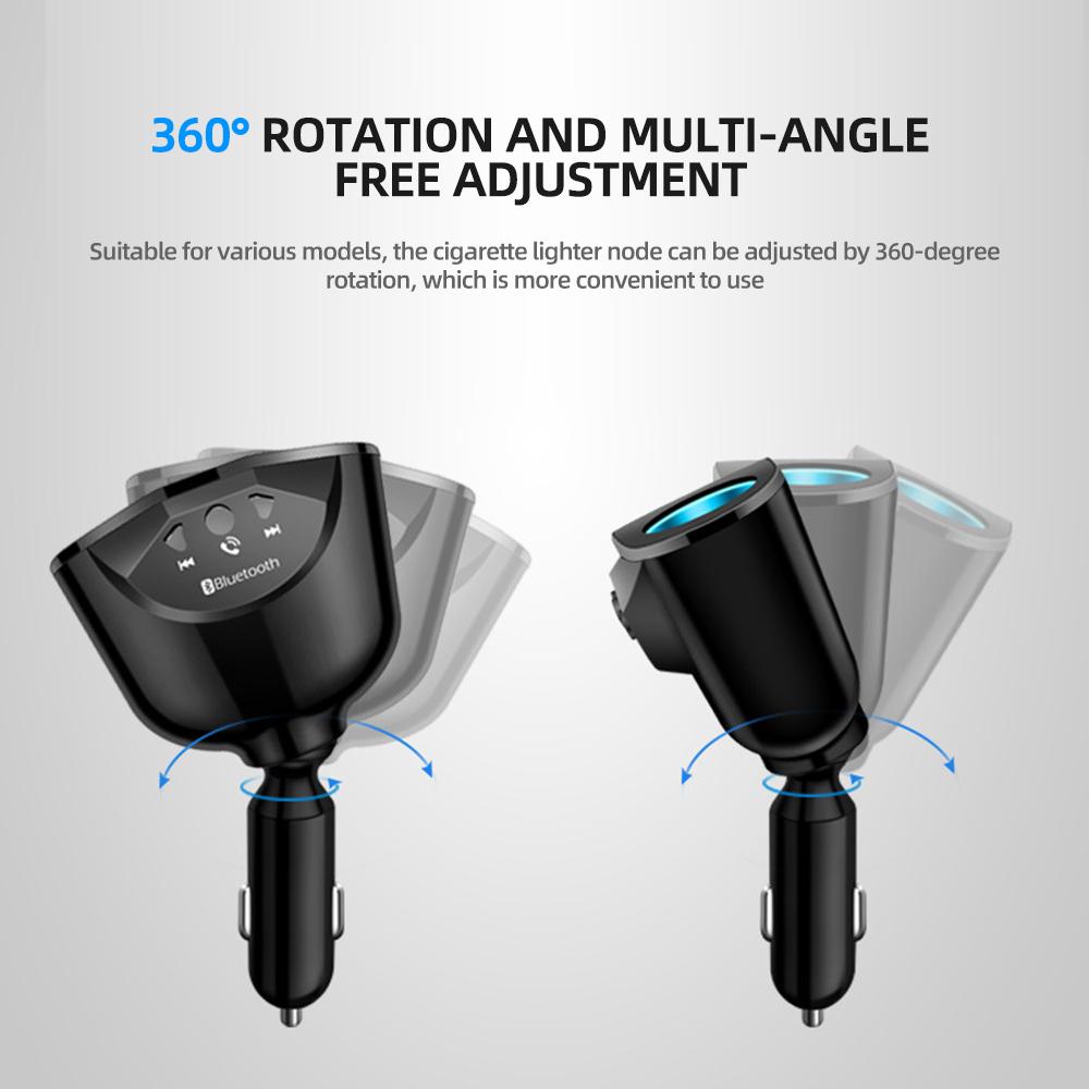 Φορτιστής Αυτοκινήτου Bluetooth FM Πομποί Αναπτήρας Διπλός USB QC 3.0 Διαχωριστής Γρήγορη Φόρτιση 12V Αυτόματη Κλήση Χωρίς Χέρια Υποδοχές
