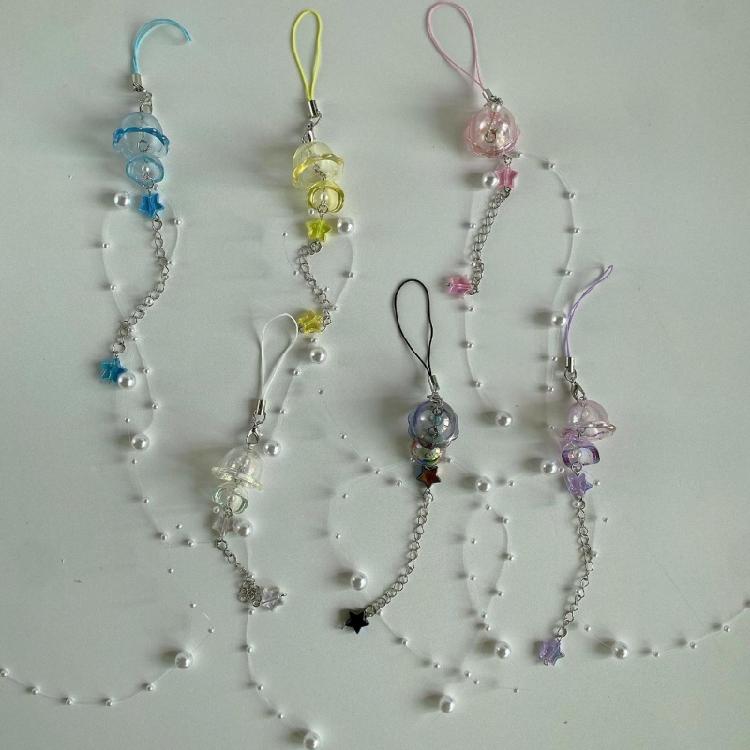 Sweet Jellyfish Star Pendant Phone Chain Keychain Y2k Phone Lanyard Backpack