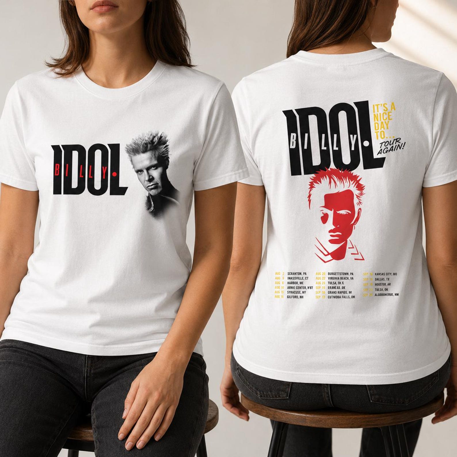 2026 Billy Idol It s Nice Day To Tour Again Shirt, Billy Idol 2026 Concert, Billy Idol Fan Gift, Billy Idol Merch, Billy Idol Graphic Shirt M
