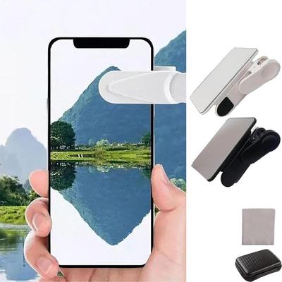 Tragbares Kamera-Spiegelreflexions-Clip-Kit für Smartphone mit Tragetasche, Reinigungstuch, Verstellbarer Telefon-Reflexionsclip
