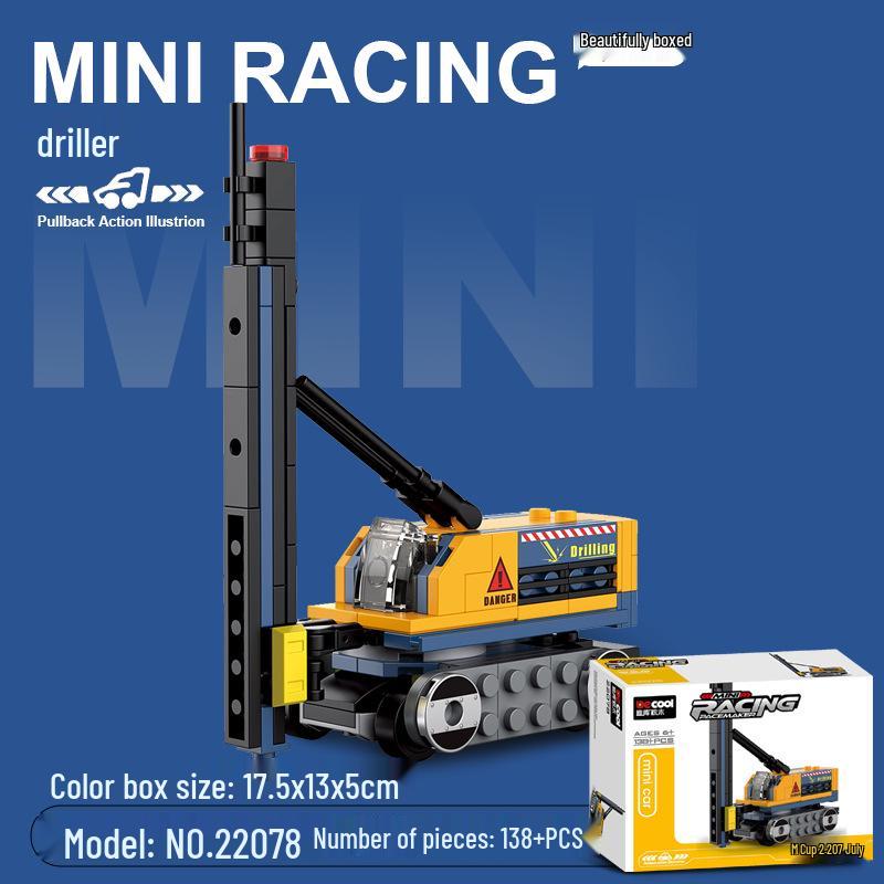 Pull-Back Assembly Toy Set: Campervan, Race Car, Ambulance, Fire Truck