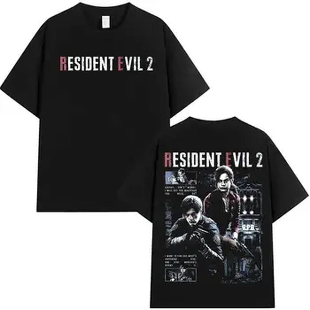 Resident Evil 2 Biohazard Game Tshirt For Unisex Wounisex Leon Kennedy 100 Cotton T Shirts Tops J56