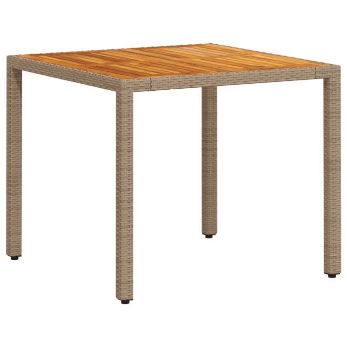 VidaXL Table de Jardin, Table à Manger, Table de Repas, Meuble de Patio Terrasse Arrière-cour Extérieur, Beige Résine 368124