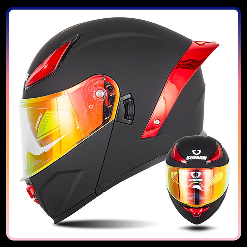 Dual Lens Flip Up Helmets for Motorcycle Moto DOT Approved Full Face Motorcycles Helmet Double Lens Modular Helmet
