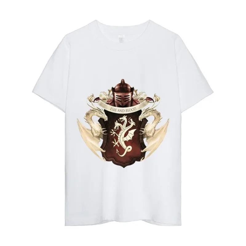 House of the Dragons T Shirt Men Couple Combination Clothes Short Sleeve Collar Fashion Woman Cotton