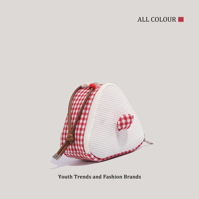 Cute girl personality creative cake handbag plaid contrasting clutch bag