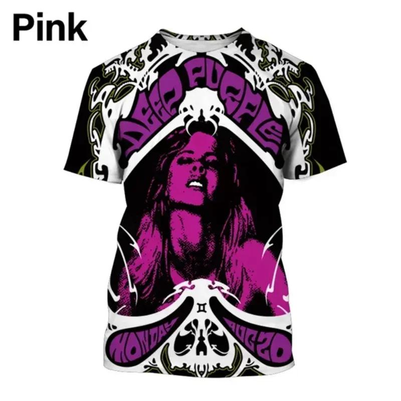 Summer Men Clothing Deep Purple Band Hard Rock Music 3D Print T-shirt Fashion Casual Oversized T Shirt Harajuku Unisex Tops Tees
