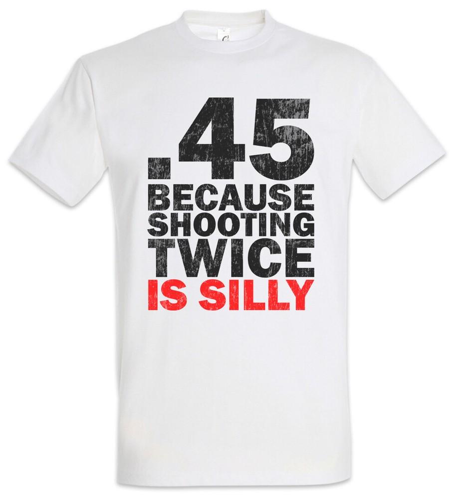 

Shooting Twice T-Shirt Pistol Gun Rifle Rifles US Law Laws Fun 2nd Amendment .45 4XL