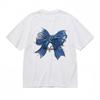 Women's Breathable Comfy Classic T-Shirt Hand Drawn Ribbon Design Tee