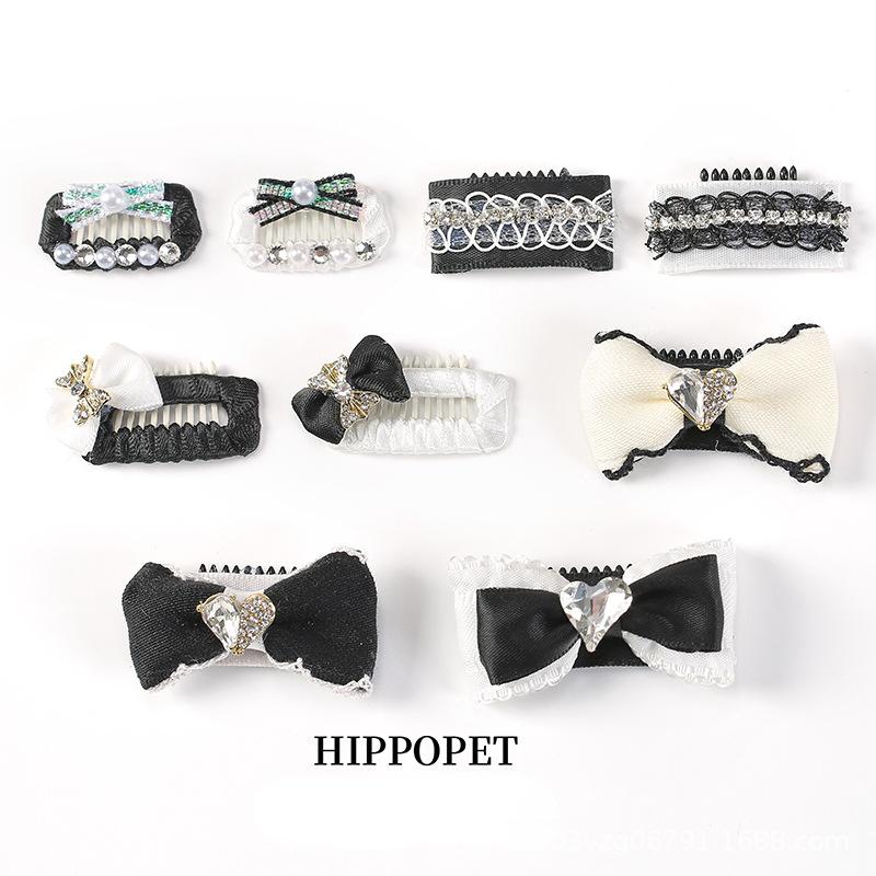 Original Black and White Pet Hairpin Collection Pet Accessories Yorkshire Teddy Schnauzer Malzis Dog Headwear