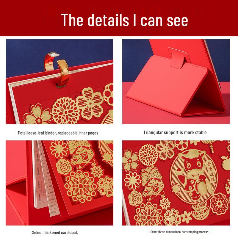 2026 Large Leather Desk Calendar: Double-Ring Monthly Planner for Business & Exams