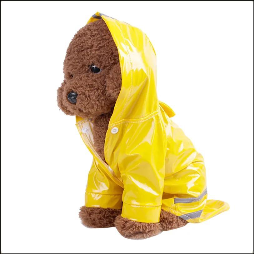 Hunderegenmantel Wasserdicht Mit Kapuze Pu-Regenjacke Outdoor-Regenbekleidung S-XL Für Kleine Mittlere Große Hunde Katzen