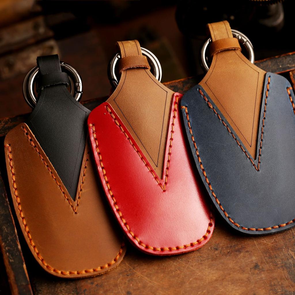 Suitable for Ford Key Bag Fox Mondeo Set Edge Leather Case Crazy Horse Leather Key Bag Set Buckle