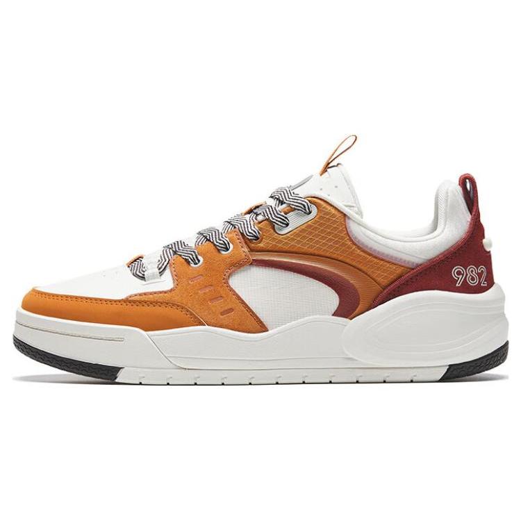 New Anta 982EVO Anti Slip Wear Resistant Low Top Skateboard Shoes Women's White Brown Red 122338062-5