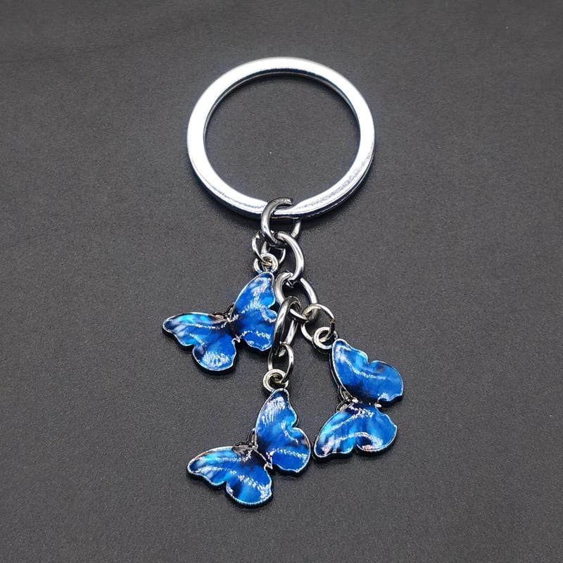 5 colori casuali Nuovi Portachiavi Colorati Smaltati a Forma di Farfalla Insetti Chiave Auto Accessori Borsa Donna Gioielli Regali