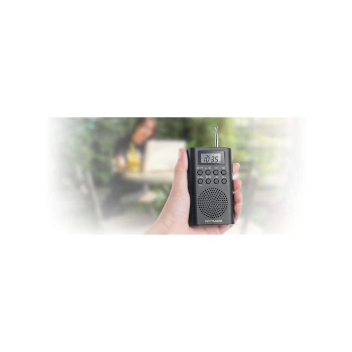 Radio portable MUSE M-03 R - Syntoniseur de radio numérique FM - Alarme - Antenne de barre DG
