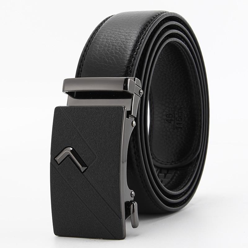 Frosted Automatic Buckle Edge Scratch-Resistant Microfiber Imitation Cowhide Belt, Business And Leisure Men'S Trendy Belt