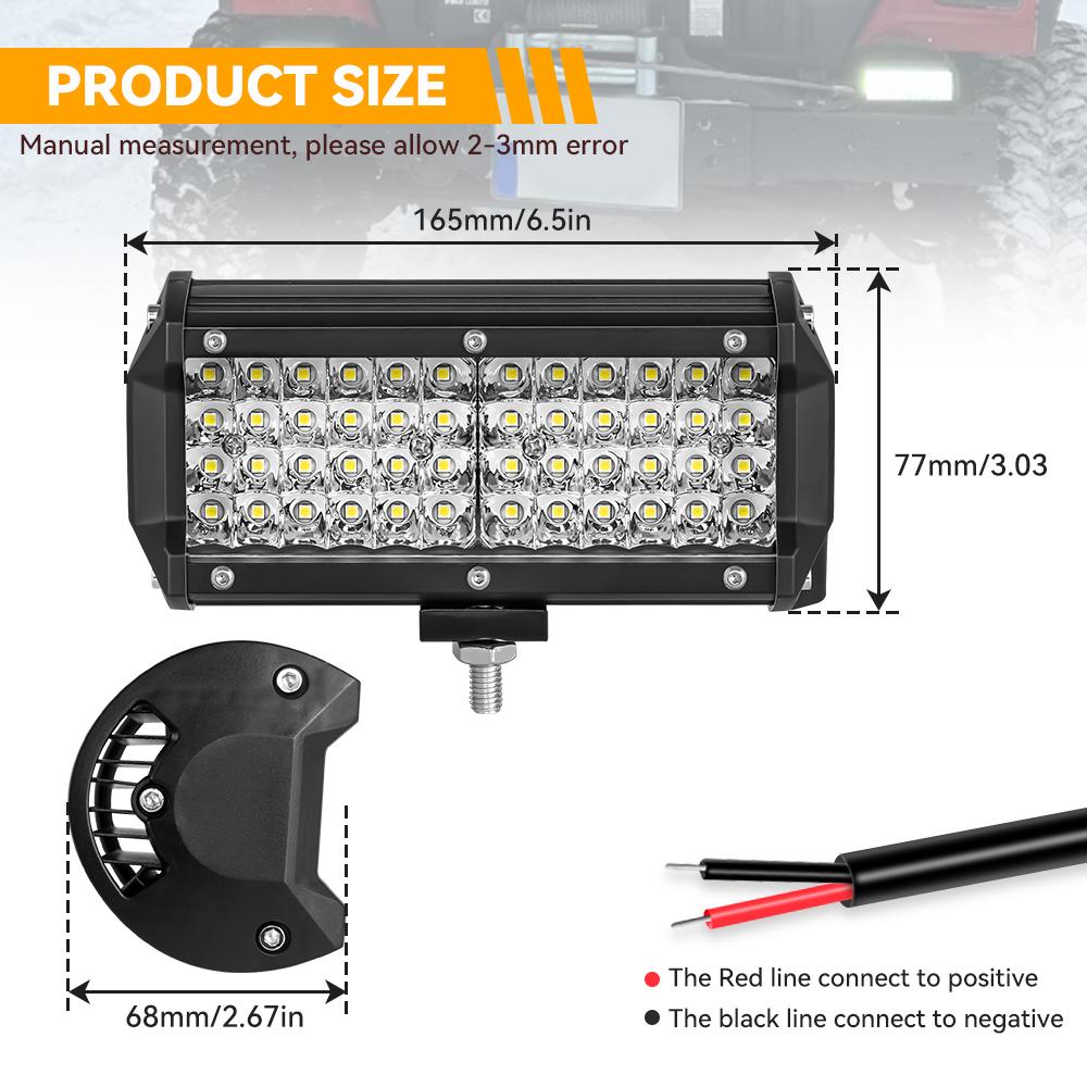 1/2Pcs 7 Inch Bar Light 4 Rows Work Light Combo Beam for Driving Offroad Boat Car Tractor Truck 4x4 SUV 12V 24V Headlight