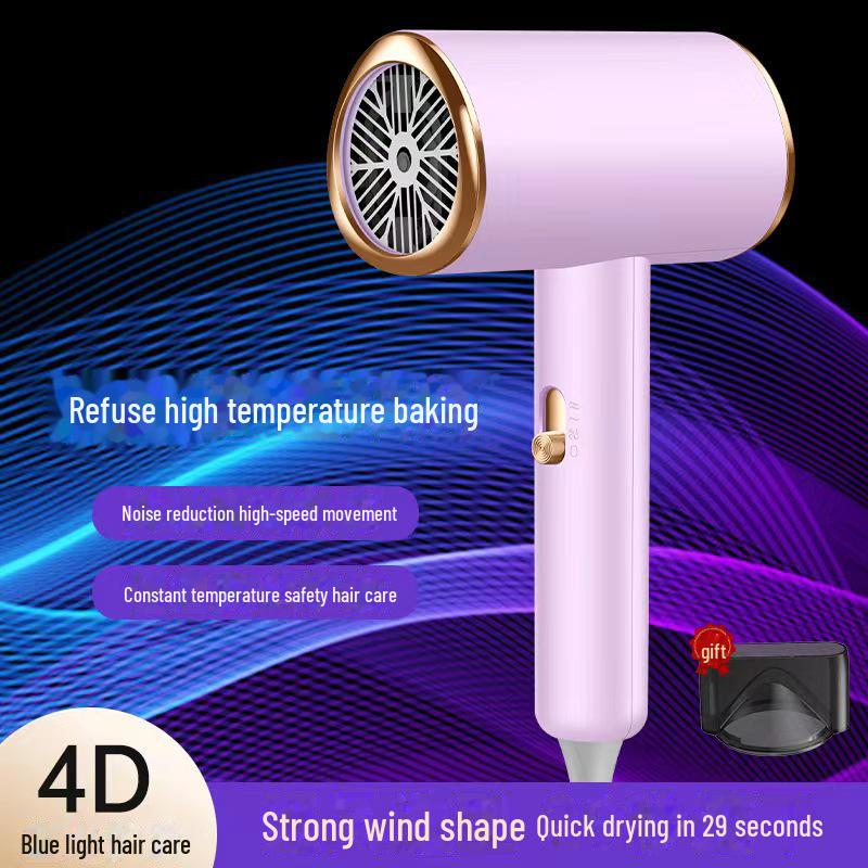 Foldable Negative Ion Hair Dryer with Blue Light for Home, Salon, and Dorm Use